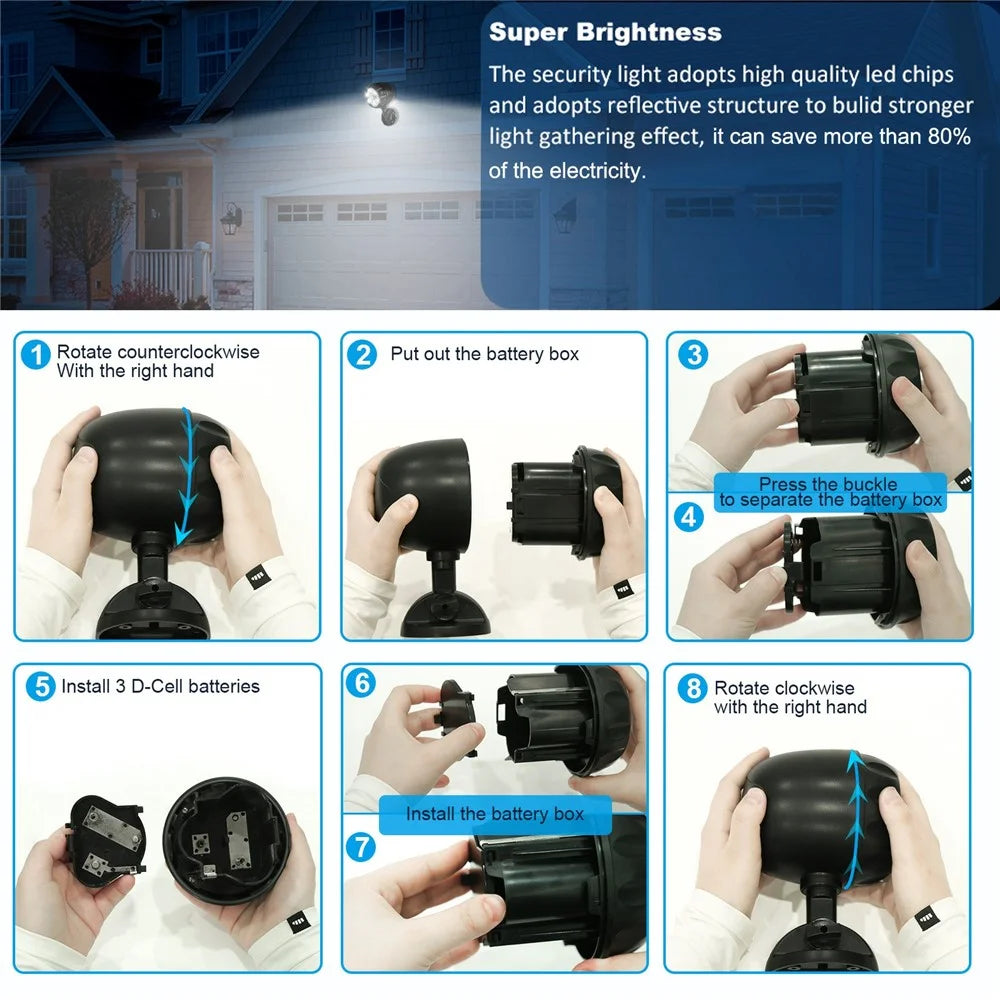YY-4018-6 Motion Sensor Wall Light LED Outdoor Spotlight Garden Lighting Floodlight for Patio / Pathway - 6