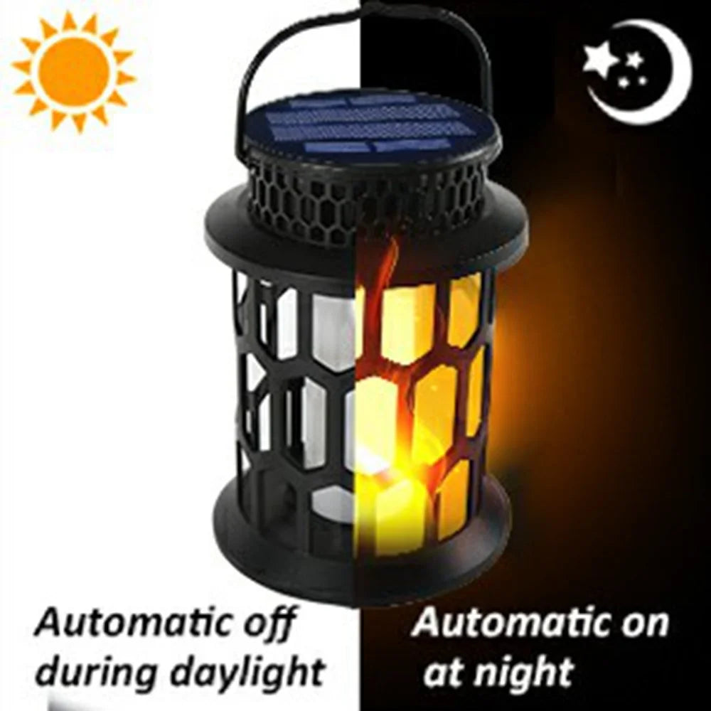 YY-91005 Solar Flame Light Outdoor Hanging Lantern Waterproof Garden Landscape Lighting for Patio / Porch / Yard Decoration - 2