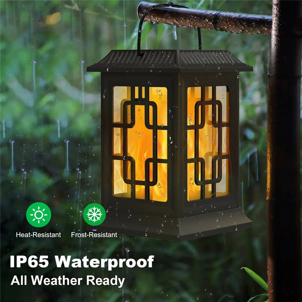 YY-91006 Solar Flame Light Hanging Lantern for Garden Lawn Patio Landscape Decoration Outdoor Waterproof LED Lamp - 4