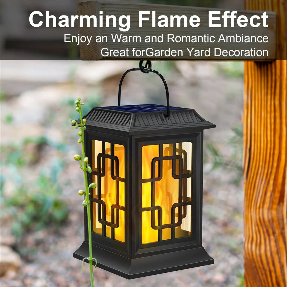 YY-91006 Solar Flame Light Hanging Lantern for Garden Lawn Patio Landscape Decoration Outdoor Waterproof LED Lamp - 5