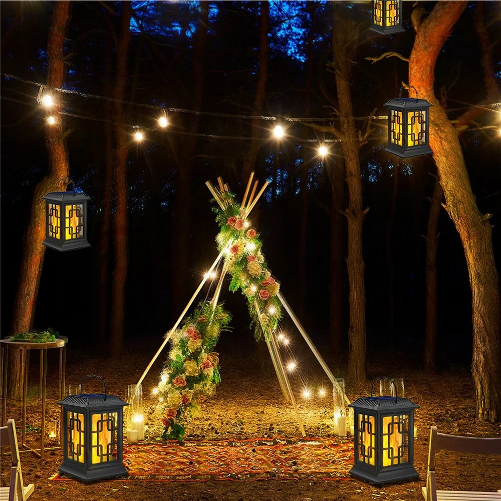 YY-91006 Solar Flame Light Hanging Lantern for Garden Lawn Patio Landscape Decoration Outdoor Waterproof LED Lamp - 6