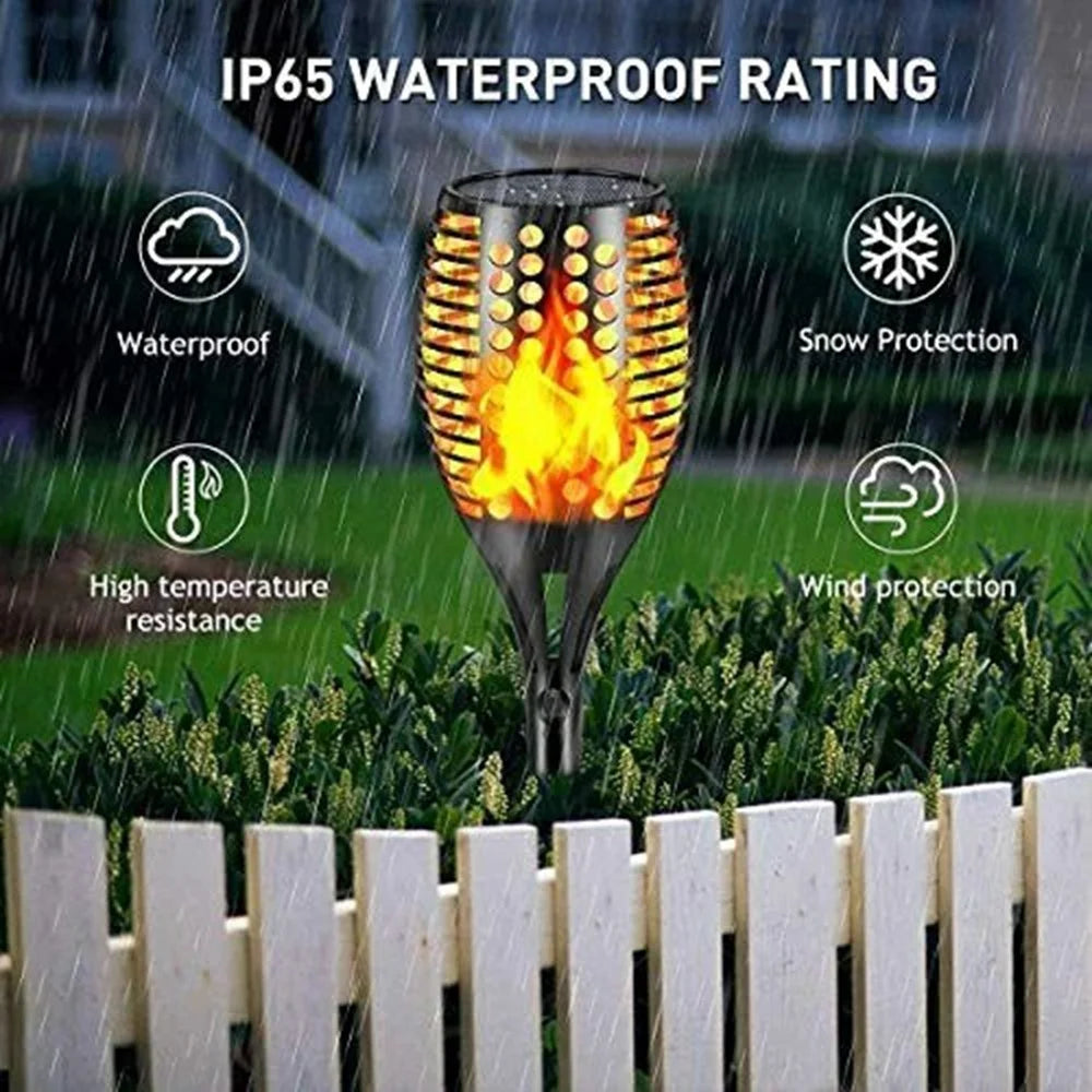 YY-9605 96-LED Solar Powered Torch Light with Flickering Flame Effect Waterproof Outdoor Garden Lawn Lamp - 3
