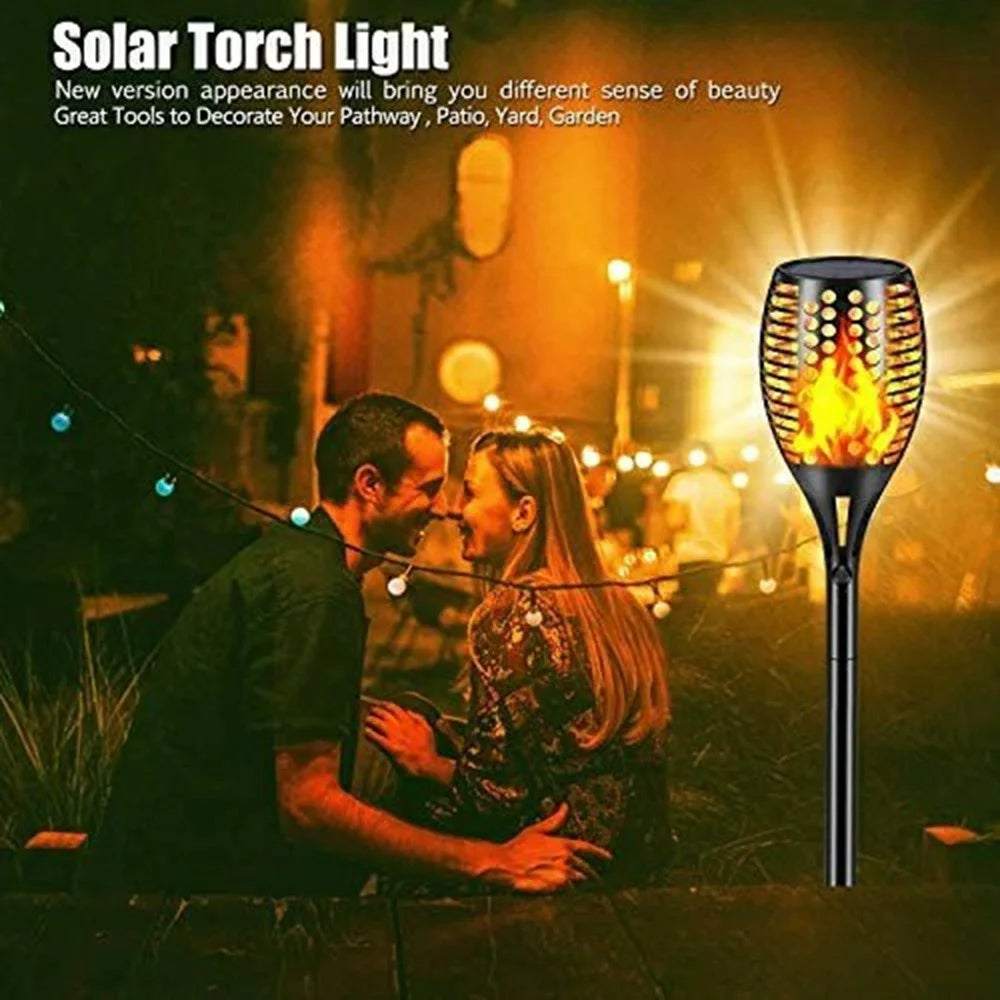 YY-9605 96-LED Solar Powered Torch Light with Flickering Flame Effect Waterproof Outdoor Garden Lawn Lamp - 5