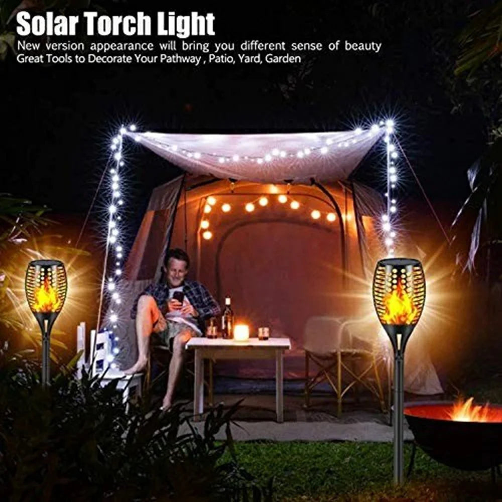 YY-9605 96-LED Solar Powered Torch Light with Flickering Flame Effect Waterproof Outdoor Garden Lawn Lamp - 6