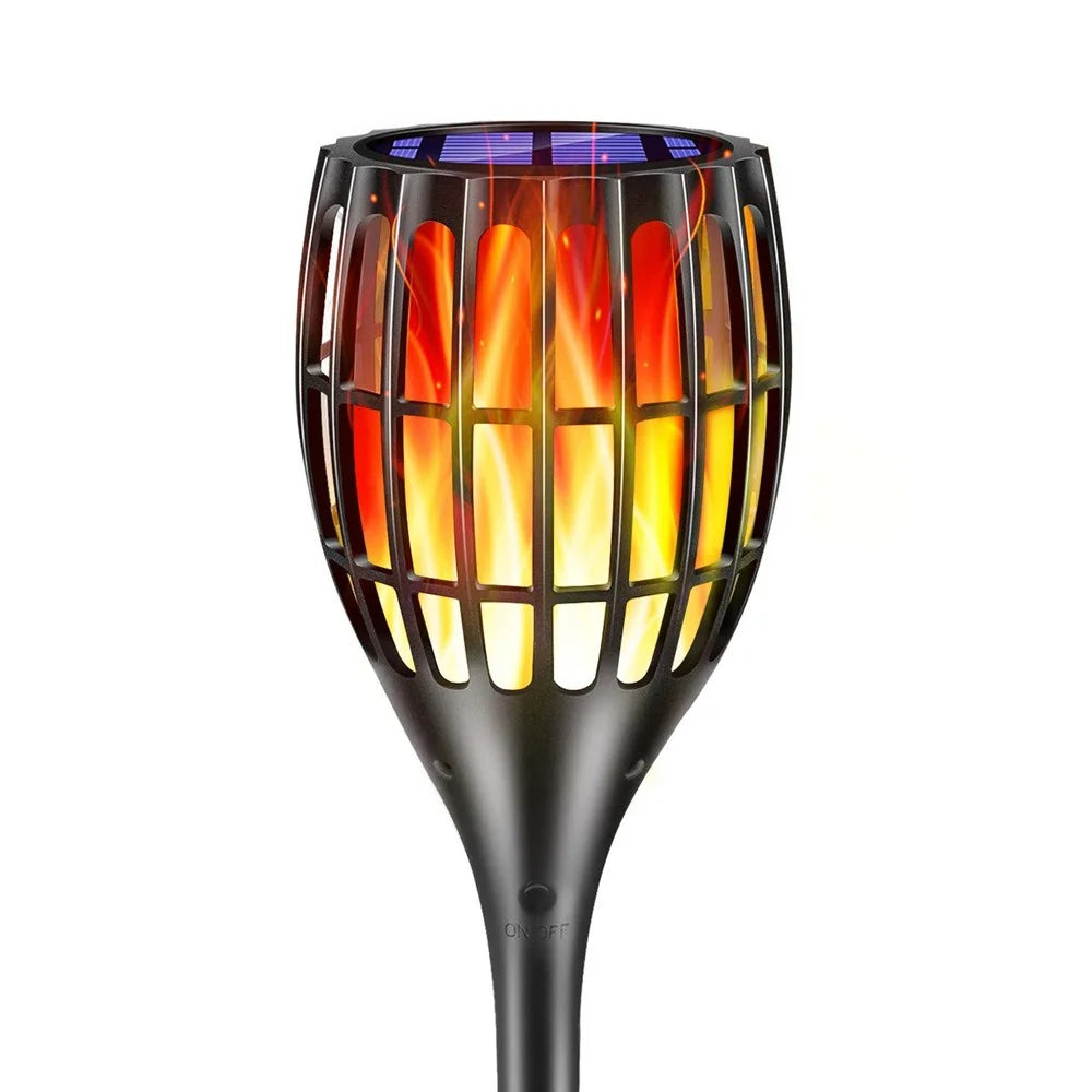 YY-9605-1B IP65 Waterproof Solar Powered 96-LED Torch Light for Outdoor Garden Lawn Lamp with Flickering Flame Effect - 2