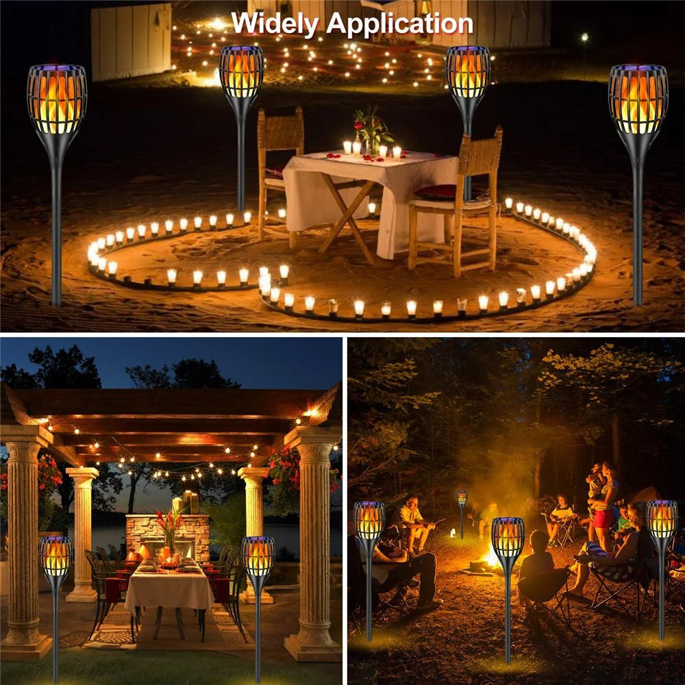 YY-9605-1B IP65 Waterproof Solar Powered 96-LED Torch Light for Outdoor Garden Lawn Lamp with Flickering Flame Effect - 5