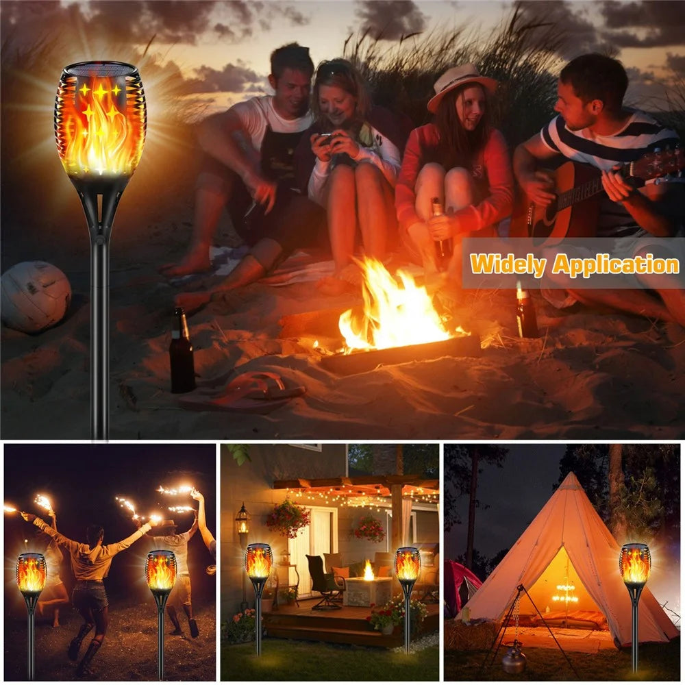 YY-9605-1C 96-LED Solar Powered Torch Light for Outdoor Garden Flickering Flame Effect Waterproof Lawn Lamp - 2