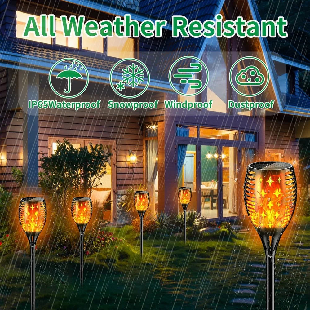 YY-9605-1C 96-LED Solar Powered Torch Light for Outdoor Garden Flickering Flame Effect Waterproof Lawn Lamp - 3