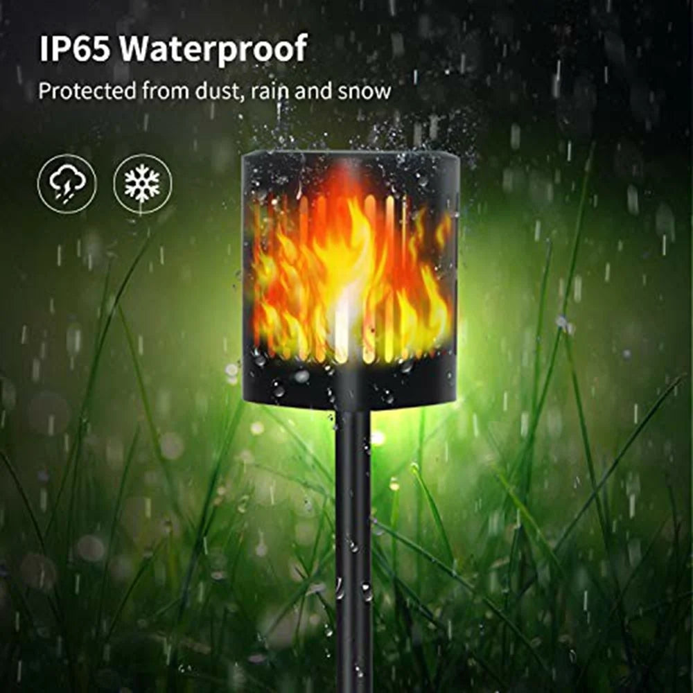 YY-9605-10 Flickering Flame Effect Solar Powered 96-LED Torch Light for Outdoor Garden Lawn Waterproof Atmosphere Lamp - 4