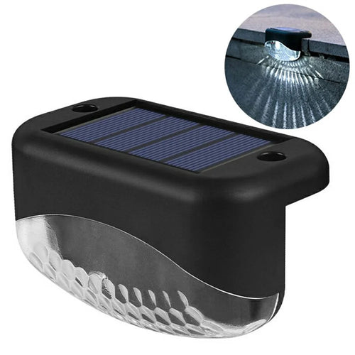 2-LED Solar Step Lights Deck Railing Fence Wall Stair Lighting Outdoor Waterproof for Garden / Patio / Pathway - White Light - 1