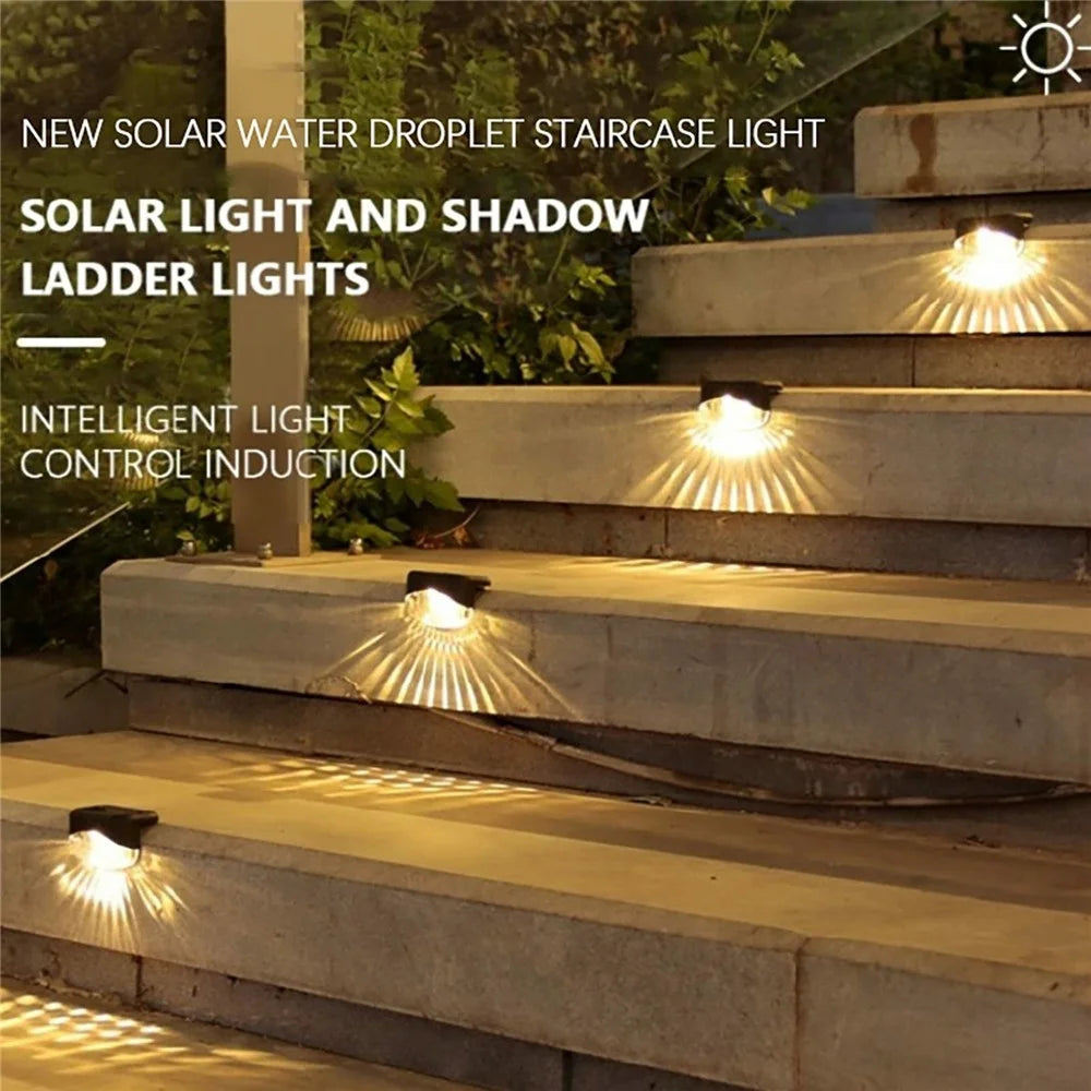 2-LED Solar Step Lights Deck Railing Fence Wall Stair Lighting Outdoor Waterproof for Garden / Patio / Pathway - White Light - 3