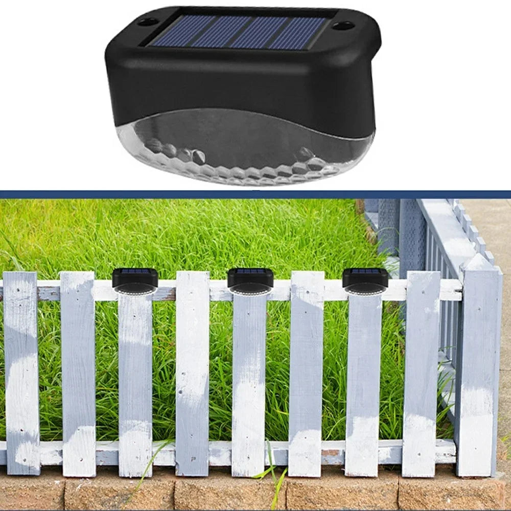 2-LED Solar Step Lights Deck Railing Fence Wall Stair Lighting Outdoor Waterproof for Garden / Patio / Pathway - White Light - 5