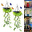 2Pcs Solar Hanging Garden Lights Flower & Grass Vine Fairy String Lights IP65 Waterproof for Porch Balcony Decor - 1