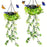 2Pcs Solar Hanging Garden Lights Flower & Grass Vine Fairy String Lights IP65 Waterproof for Porch Balcony Decor - 2