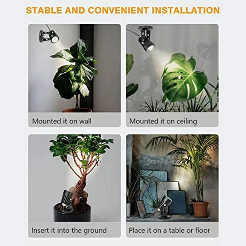 USB Powered 3W Ground Light Adjustable Color Temperatures Dimmable LED Spotlight with Timer for Outdoor Garden - EU Plug - 5