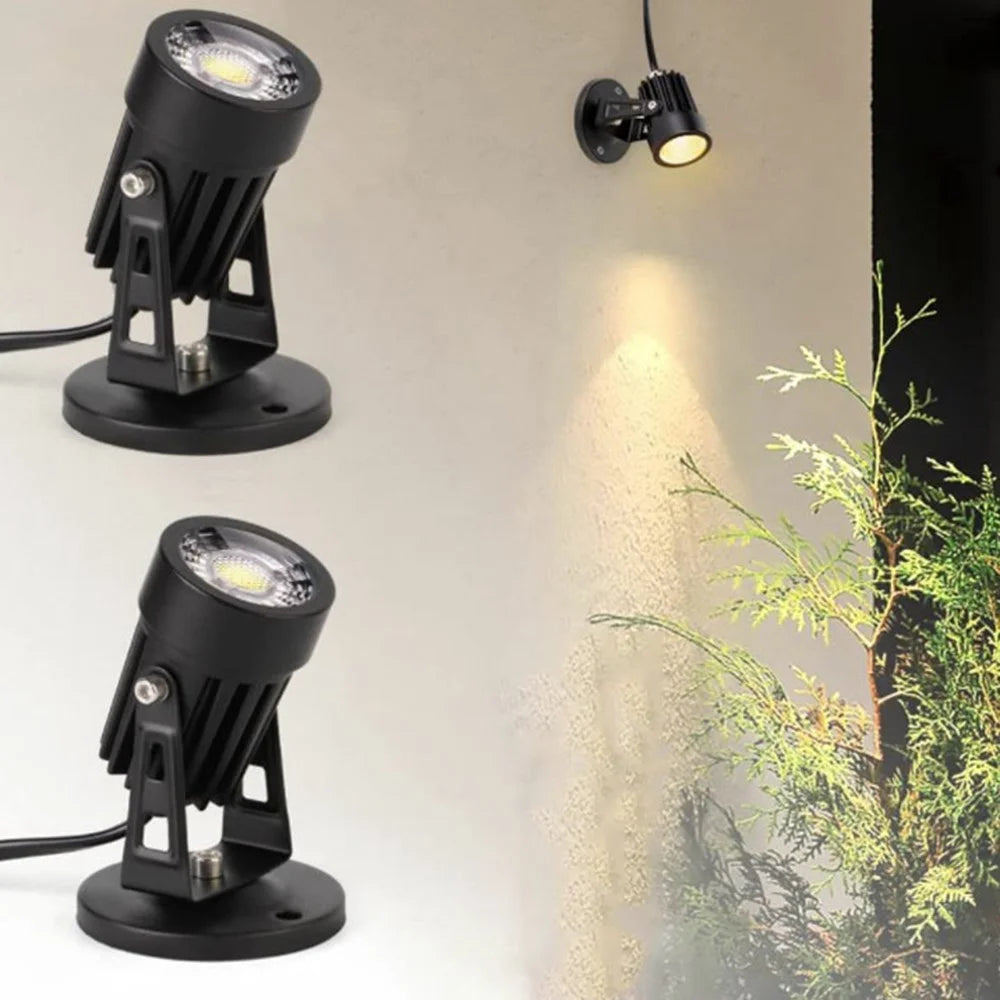 USB Powered 3W Ground Light Adjustable Color Temperatures Dimmable LED Spotlight with Timer for Outdoor Garden - EU Plug - 7