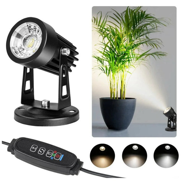 USB Powered 5W Ground Light Adjustable Color Temperatures Dimmable LED Spotlight with Timer for Outdoor Garden - EU Plug - 1