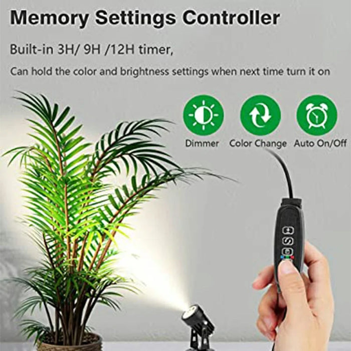 USB Powered 5W Ground Light Adjustable Color Temperatures Dimmable LED Spotlight with Timer for Outdoor Garden - EU Plug - 2