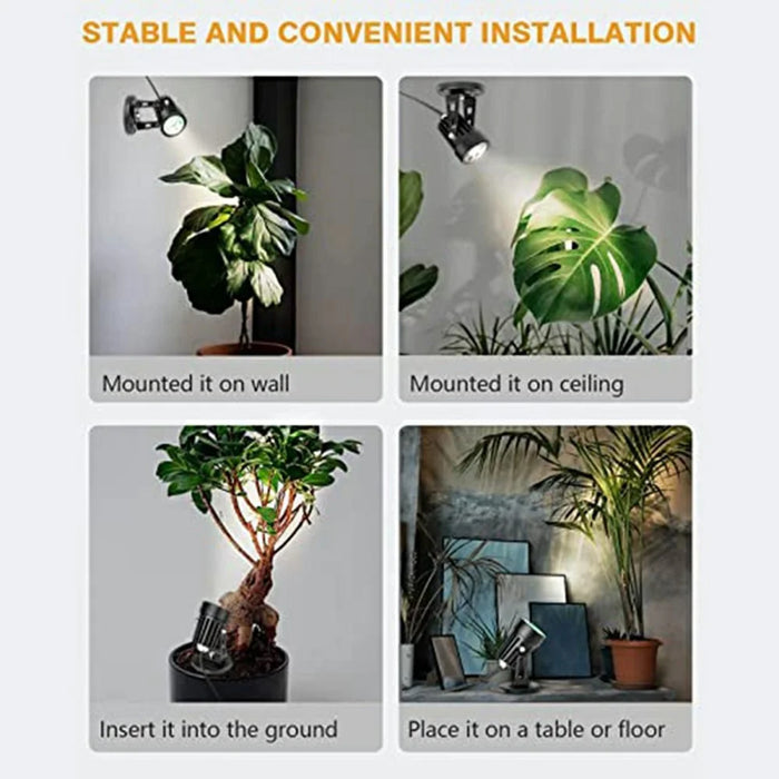USB Powered 5W Ground Light Adjustable Color Temperatures Dimmable LED Spotlight with Timer for Outdoor Garden - EU Plug - 5