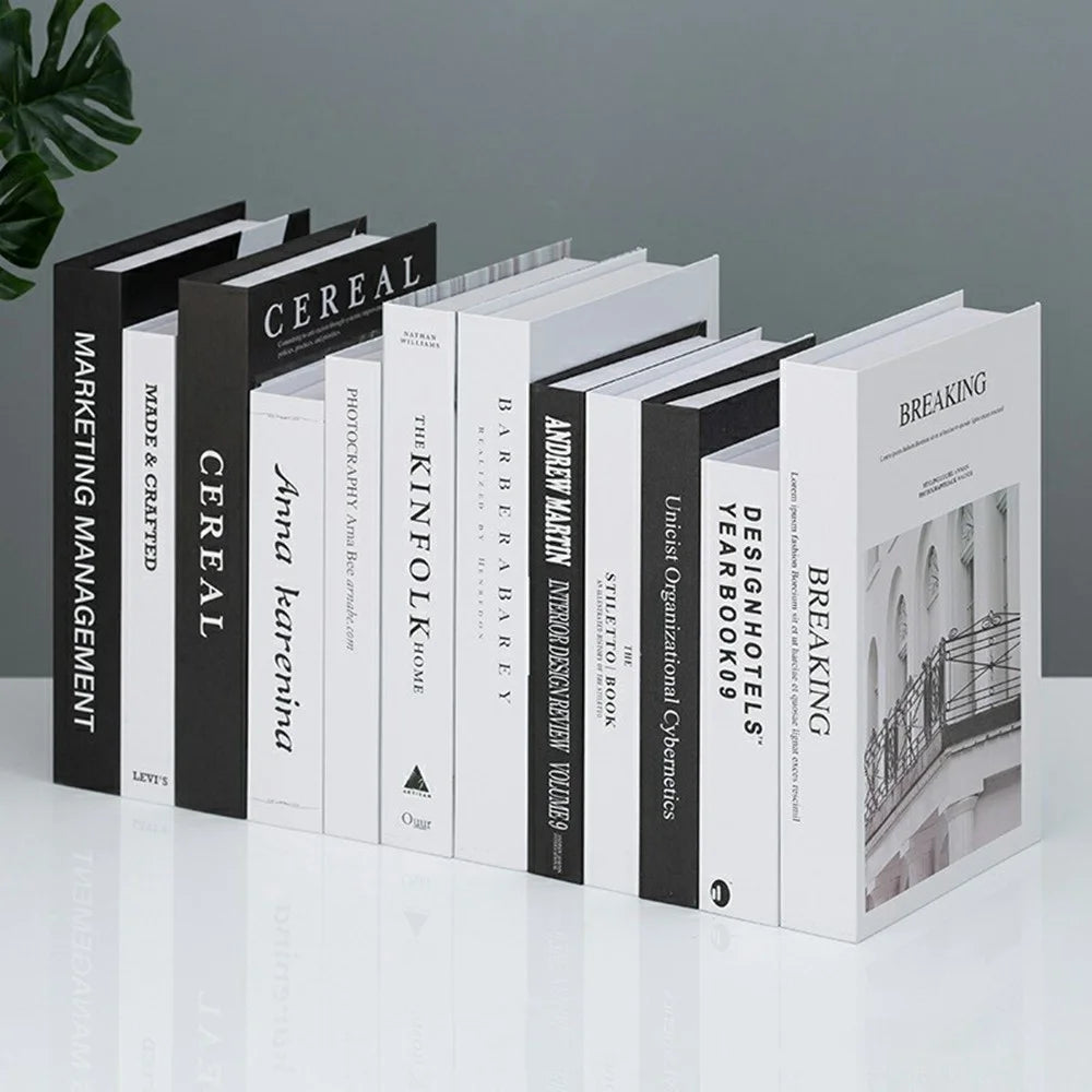 12Pcs Style B Decorative Faux Books Modern Minimalist Realistic Book Props for Home Decor Styling - 1