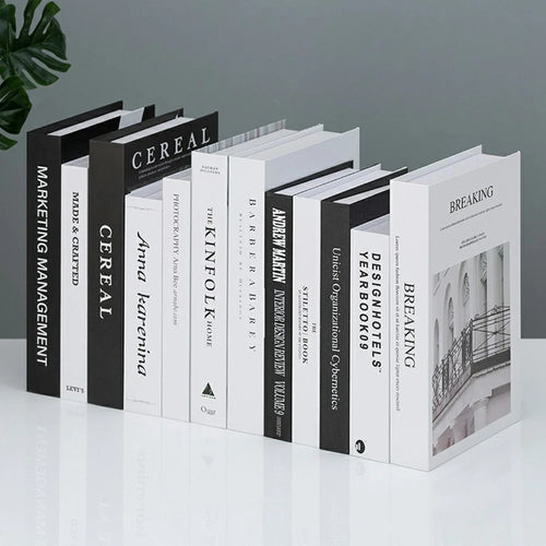 12Pcs Style B Decorative Faux Books Modern Minimalist Realistic Book Props for Home Decor Styling - 1