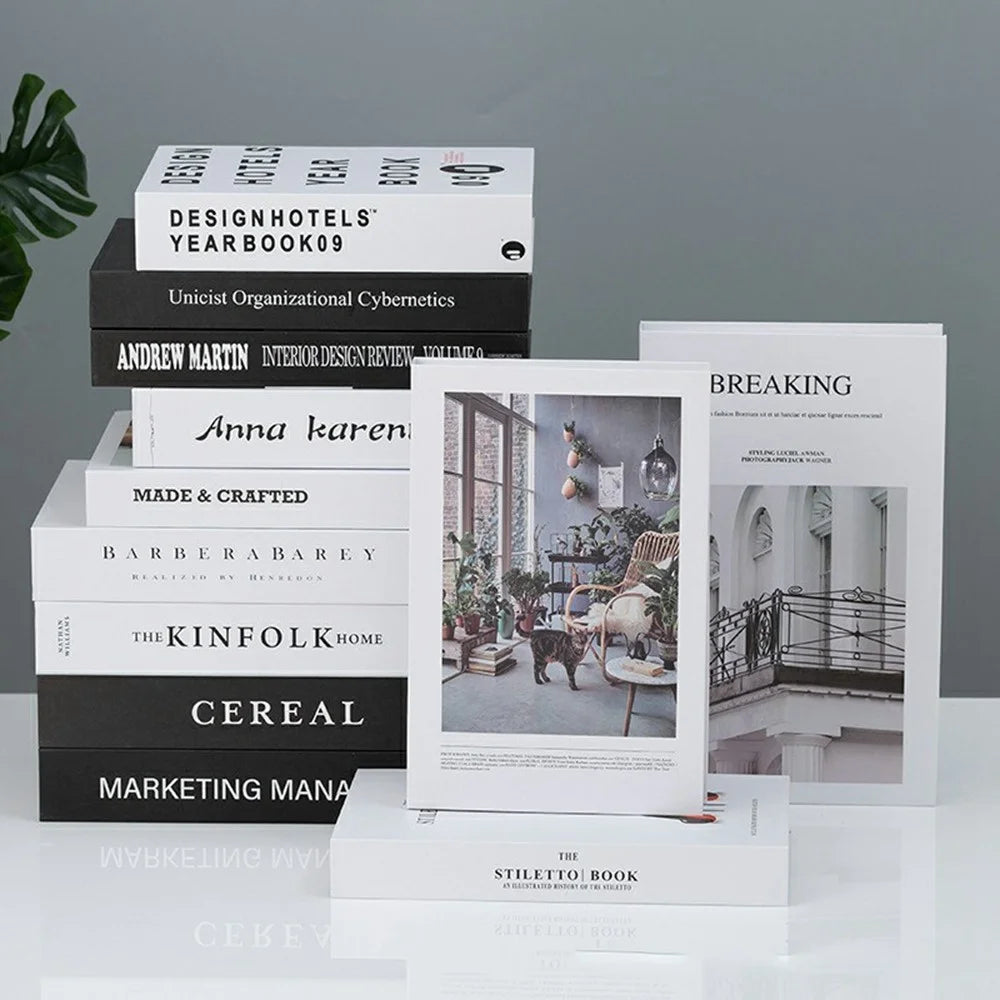 12Pcs Style B Decorative Faux Books Modern Minimalist Realistic Book Props for Home Decor Styling - 2
