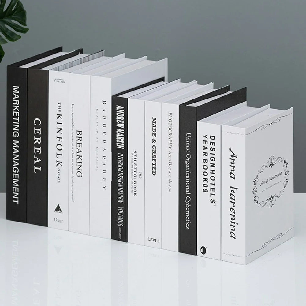 12Pcs Style B Decorative Faux Books Modern Minimalist Realistic Book Props for Home Decor Styling - 3