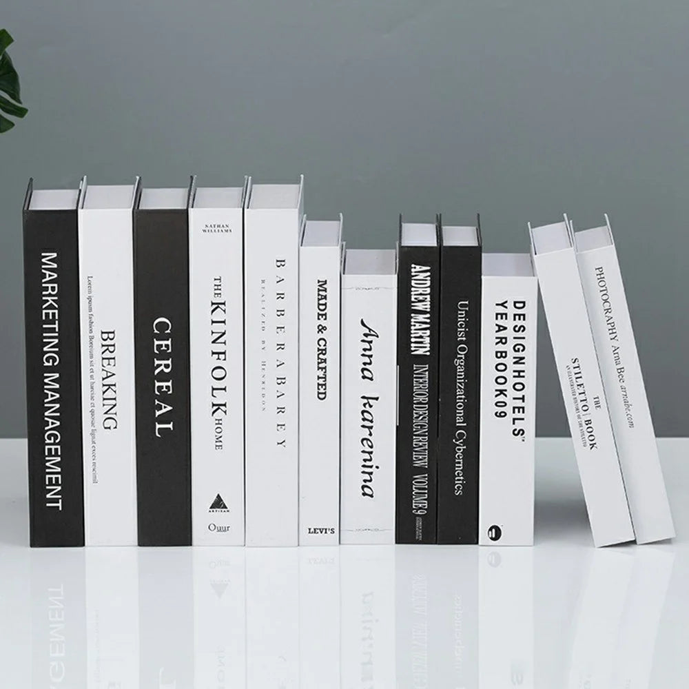 12Pcs Style B Decorative Faux Books Modern Minimalist Realistic Book Props for Home Decor Styling - 4