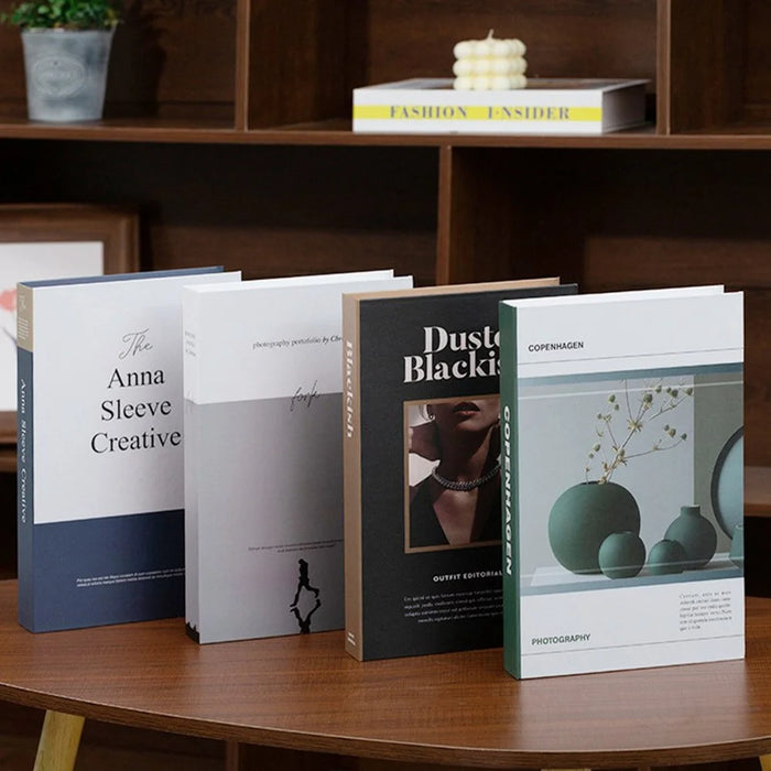 12Pcs Style C Decorative Fake Books Modern Minimalist Faux Book Props Home Decor Ornaments for Bookshelf - 5