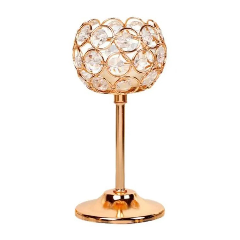Small Size European Mini Crystal Candlestick Creative Metal Ornament Table Decoration for Candlelight Dinner - 1