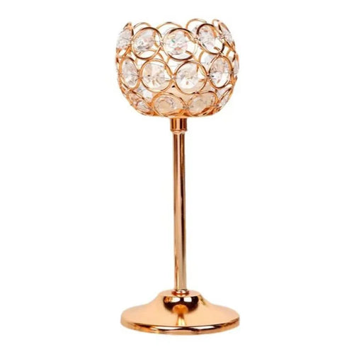 Medium Size European Mini Crystal Candlestick Creative Metal Ornament Table Decoration for Candlelight Dinner - 1