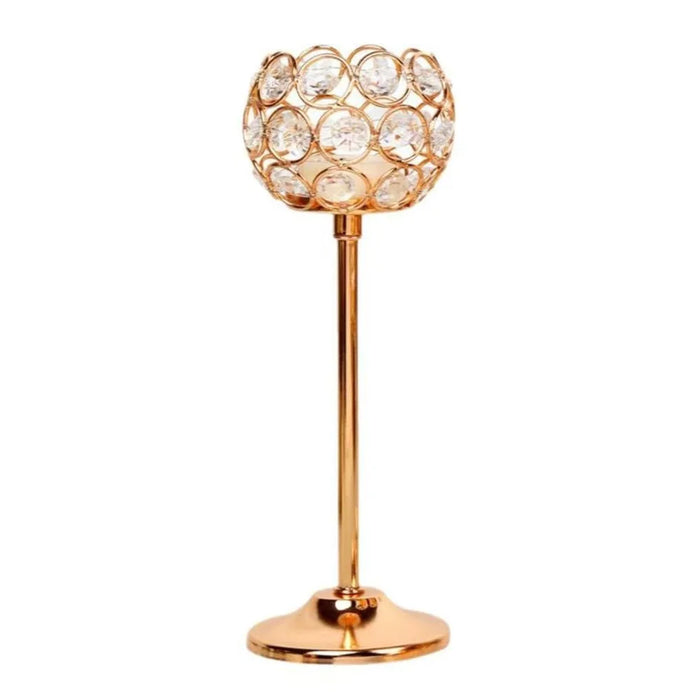 Large Size European Mini Crystal Candlestick Creative Metal Ornament Table Decoration for Candlelight Dinner - 1