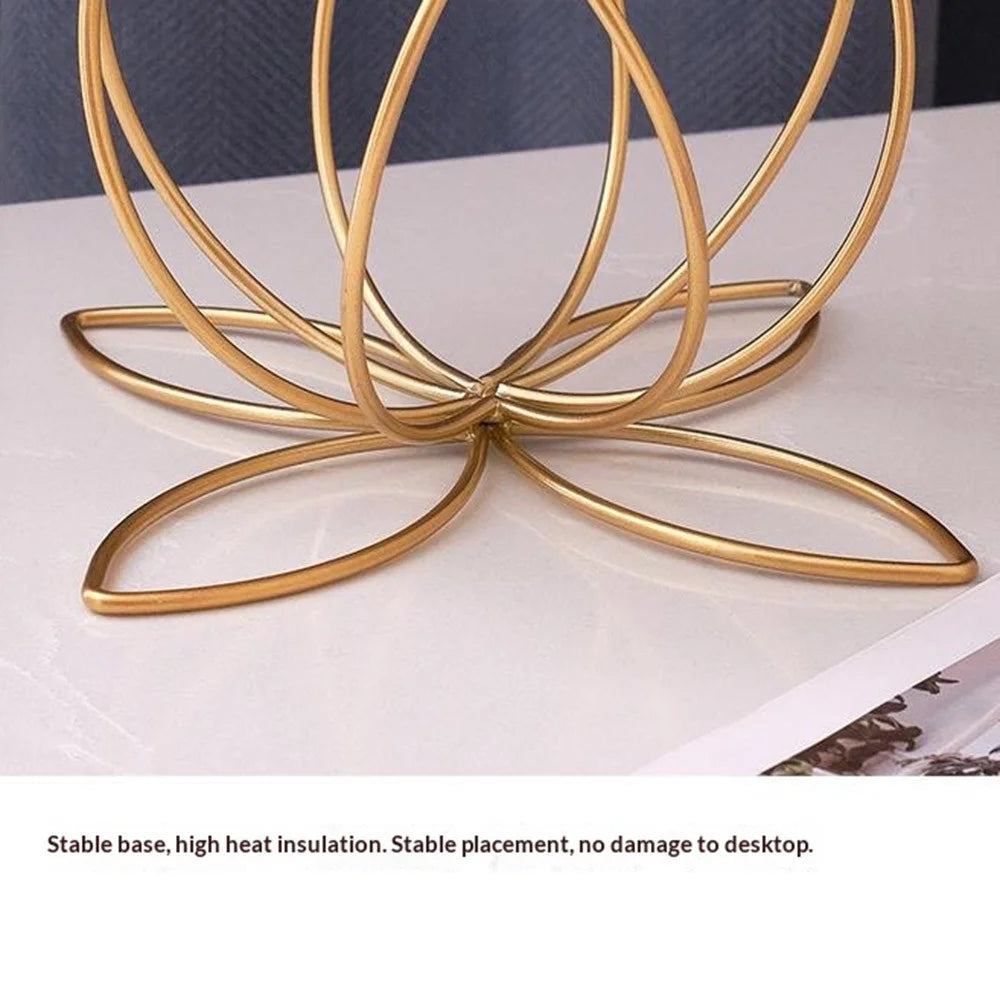 4 Candelabra Candle Holder for Tabletop Decoration Iron Candle Stand Candlestick - Gold - 4