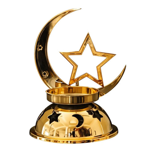 European Style Iron Candle Holder Dining Table Candlestick Creative Electroplated Wedding Decor Ornament - Single Star - 1