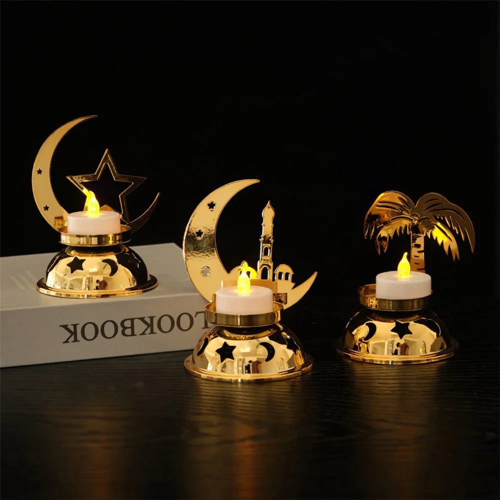 European Style Iron Candle Holder Dining Table Candlestick Creative Electroplated Wedding Decor Ornament - Single Star - 4