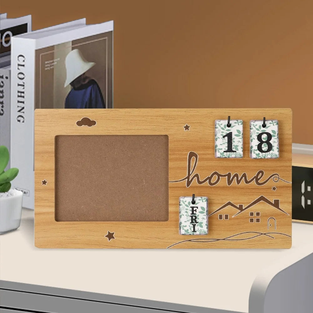 Ultrasound Photo Frame For Baby Milestone Countdown Wooden Picture Display Newborn Birth Keepsake Desk Decor - HOME house - 2