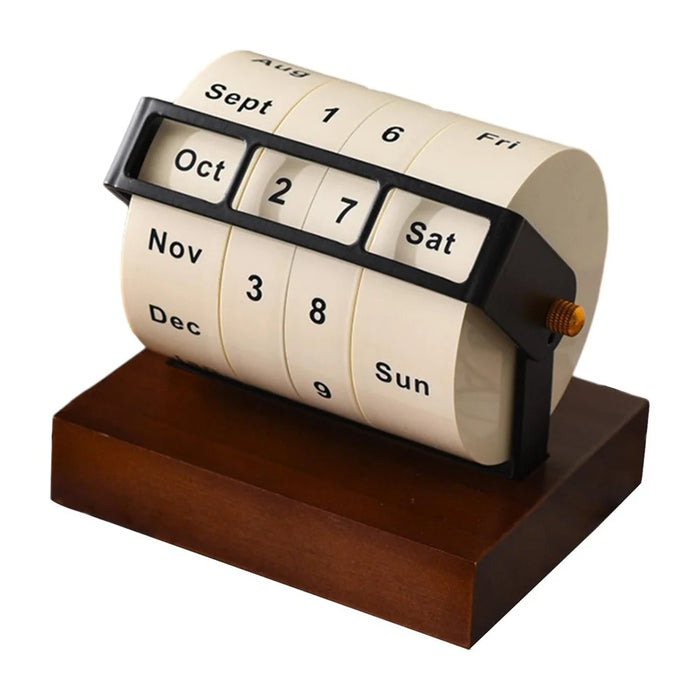 Large Rotating Perpetual Calendar Desktop Stand Countdown Timer Office Planner Table Decor - 1