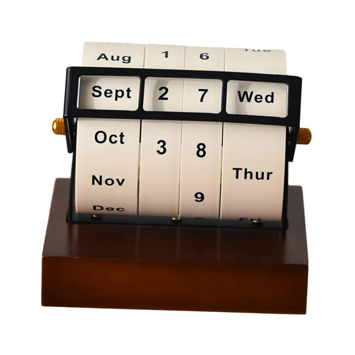 Large Rotating Perpetual Calendar Desktop Stand Countdown Timer Office Planner Table Decor - 2