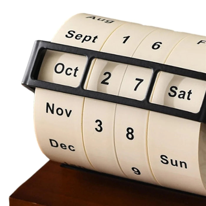 Large Rotating Perpetual Calendar Desktop Stand Countdown Timer Office Planner Table Decor - 5