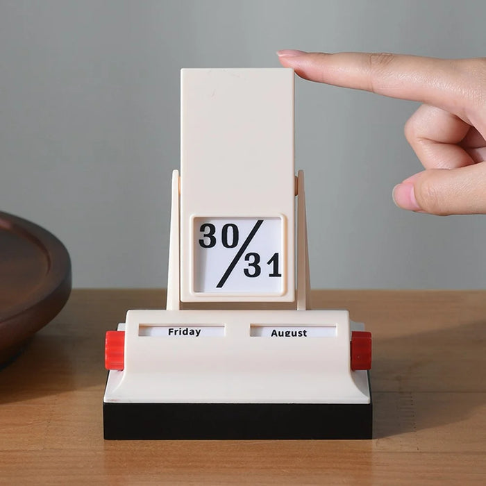 Retro Flip Perpetual Calendar Creative Plastic Minimalist Date Display Desktop  Decoration - 4