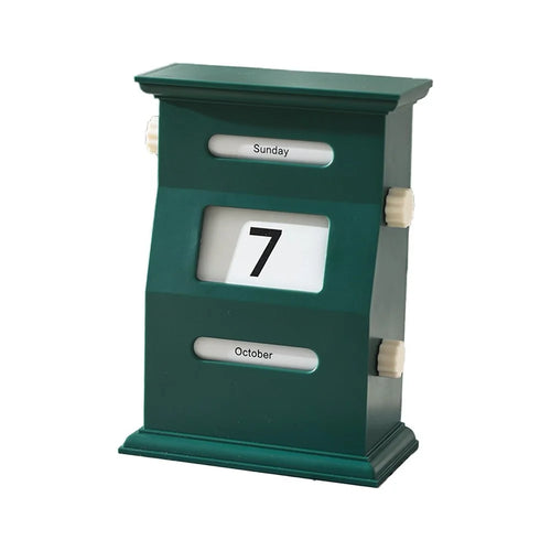 Vintage Perpetual Calendar DIY Schedule Planner Decorative Table Calendar Ornament - Matcha Green - 1