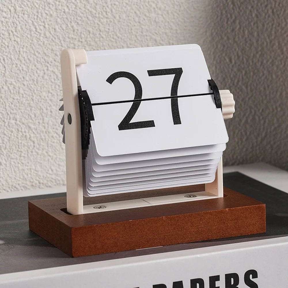 Mini Flip Perpetual Calendar Desk Date Display Minimalist Decorative Ornament for Home Office - 3