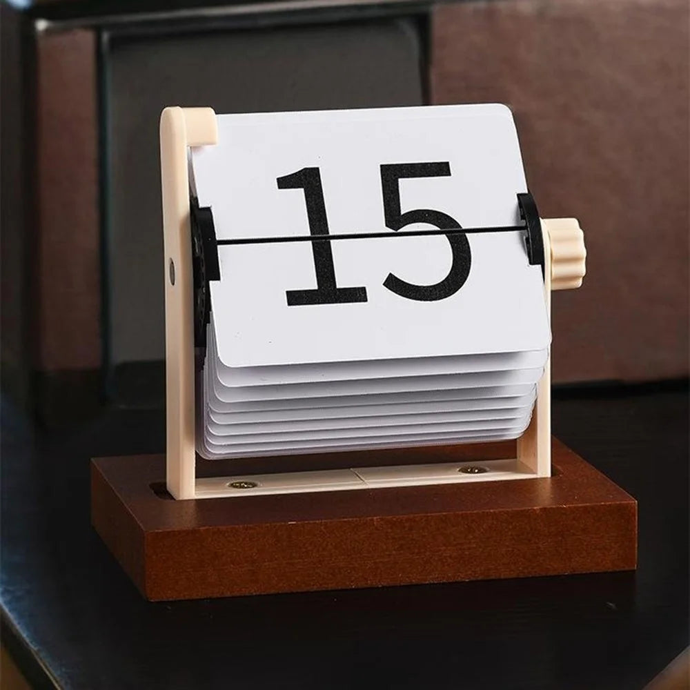 Mini Flip Perpetual Calendar Desk Date Display Minimalist Decorative Ornament for Home Office - 6