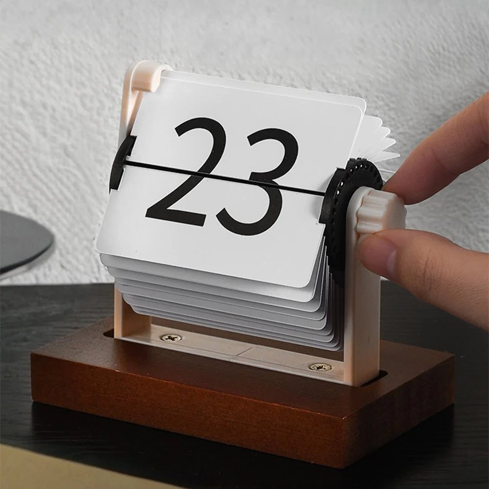 Mini Flip Perpetual Calendar Desk Date Display Minimalist Decorative Ornament for Home Office - 7