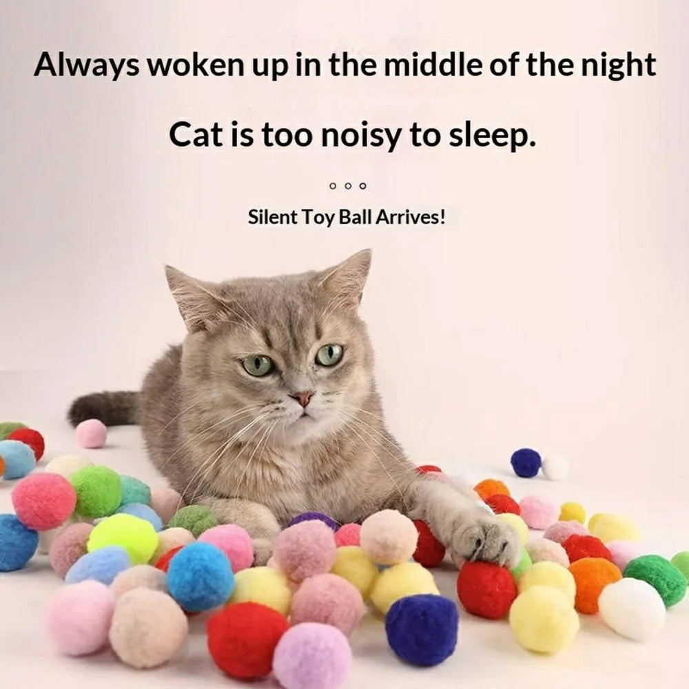 Cat Interactive Plush Ball Launcher Gun with 20 Colorful Balls Kitten Boredom Relief Toy for Indoor Play - 4