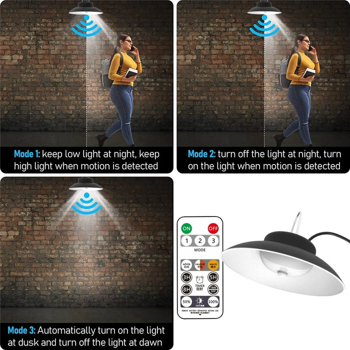 Double Head Solar Outdoor Wall Light with Remote Control Motion Sensor Lamp for Garden / Garage / Patio - 6