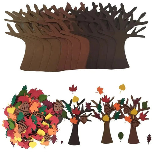 96Pcs DIY Felt Tree Craft Kit Fall Thanksgiving Party Gift Home Decor - Multi-color - 1