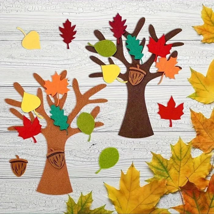 96Pcs DIY Felt Tree Craft Kit Fall Thanksgiving Party Gift Home Decor - Multi-color - 5