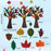 96Pcs DIY Felt Tree Craft Kit Fall Thanksgiving Party Gift Home Decor - Multi-color - 6
