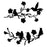 2Pcs Metal Birds Wall Art Decor Leaves and Flowers Branch Sculpture for Home Garden - Black - 1